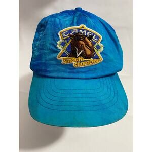 VTG 80s Joe Camel Smooth Character Camel Cigarettes Blue Tie Dye Nylon Hat Cap